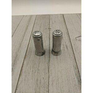 Vintage Aluminum Bullet Salt and Pepper Shakers Skyscraper 2"